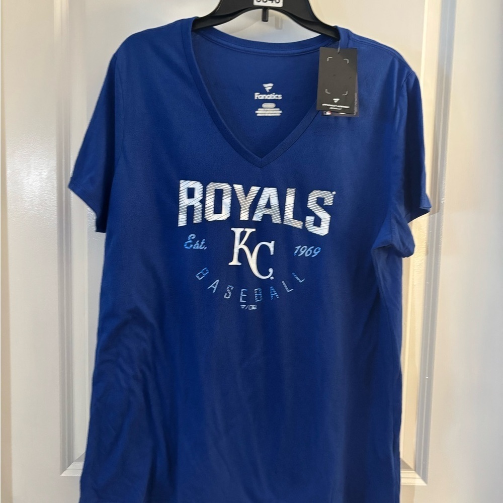 Woman’s Blue Kansas City Royals Baseball T-Shirt Sz XL